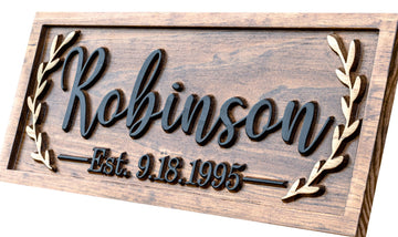 Wood Wall Decor Personalized Last Name Sign | Wedding Bridal Shower Gift