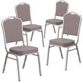 Flash Furniture Hercules Crown Back Stackable Banquet Chair, Silver, 4-pack, Set of 4, Gray Dot Fabric/silver Frame