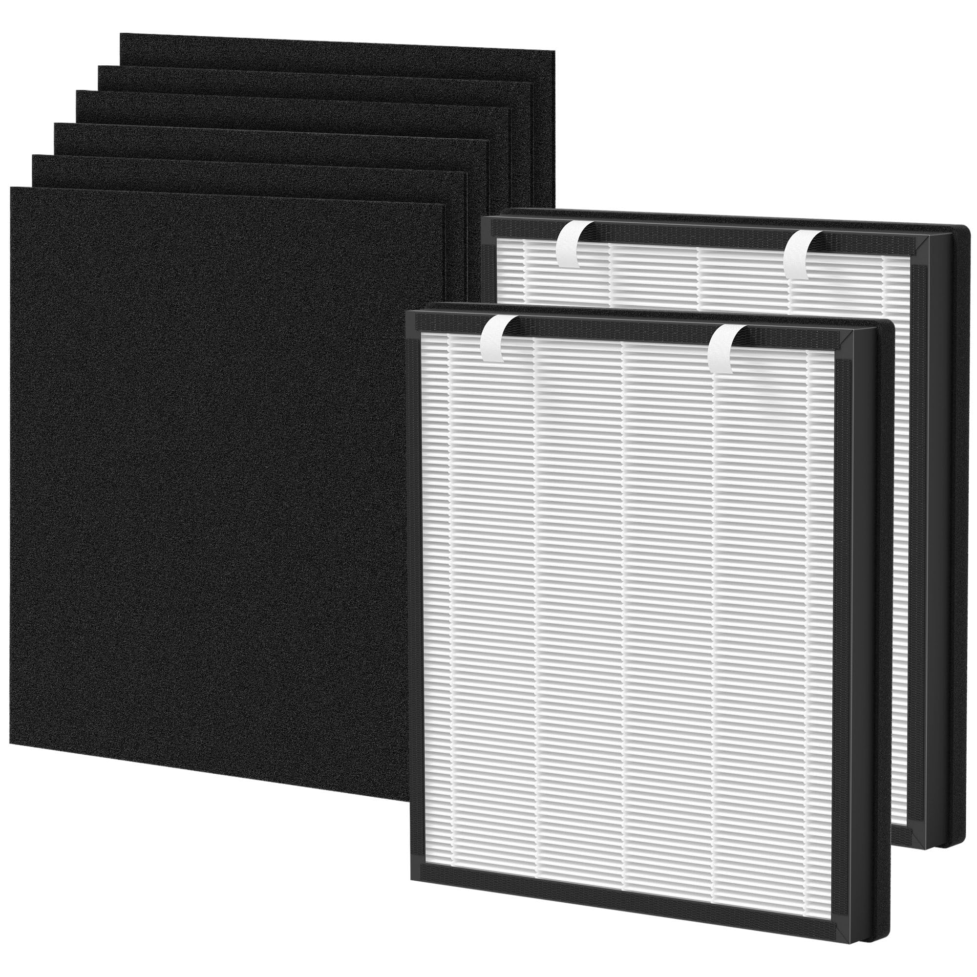 P358 Replacement Filter Compatible with HEAPETS P358 Pet Air Purifier, 3-in-1 Air Filter for Pet Hair, Dander, Odor, Includes 2 Composite Filters and 6 Pre-Filters