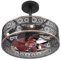 REDSTAR Small Caged Ceiling Fans with Lights, Black Industrial Ceiling Fan with Light and Remote, Farmhouse Ceiling Fan Light for Living Room, Bedroom, Kitchen