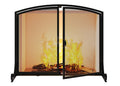 Fireplace Screen with Doors, 35" W x 28" H, Heavy Duty Solid Steel Frame, Wrought Iron Spark Guard, Baby Proof Fireplace Gate, Decorative Black Safety Screen for Wood Stoves and Fireplaces