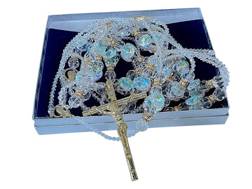 San Joaquin Creations Authentic Crystal AB Wedding lasso Gold Plated, lazo Para Boda en Cristales Tornasol fino chapeado en oro. Wedding Laso AB cristal