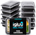 Igluu Meal Prep Containers Reusable (10 Pack) – Food Containers with Lids – Stackable, Microwave, Freezer & Dishwasher Safe – 28oz – 1 Compartment – BPA-Free
