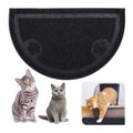 Relaxdays Cat Litter Tray Mat, Hygienic Cat Litter Mat, Non-Slip, Waterproof, PVC Feeding Mat, 40 x 59 cm, Black